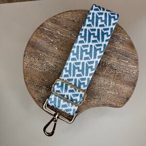 Wide BLUE PATTERN Purse Strap Adjustable Crossbody Guitar Strap NEW FAST SHIP